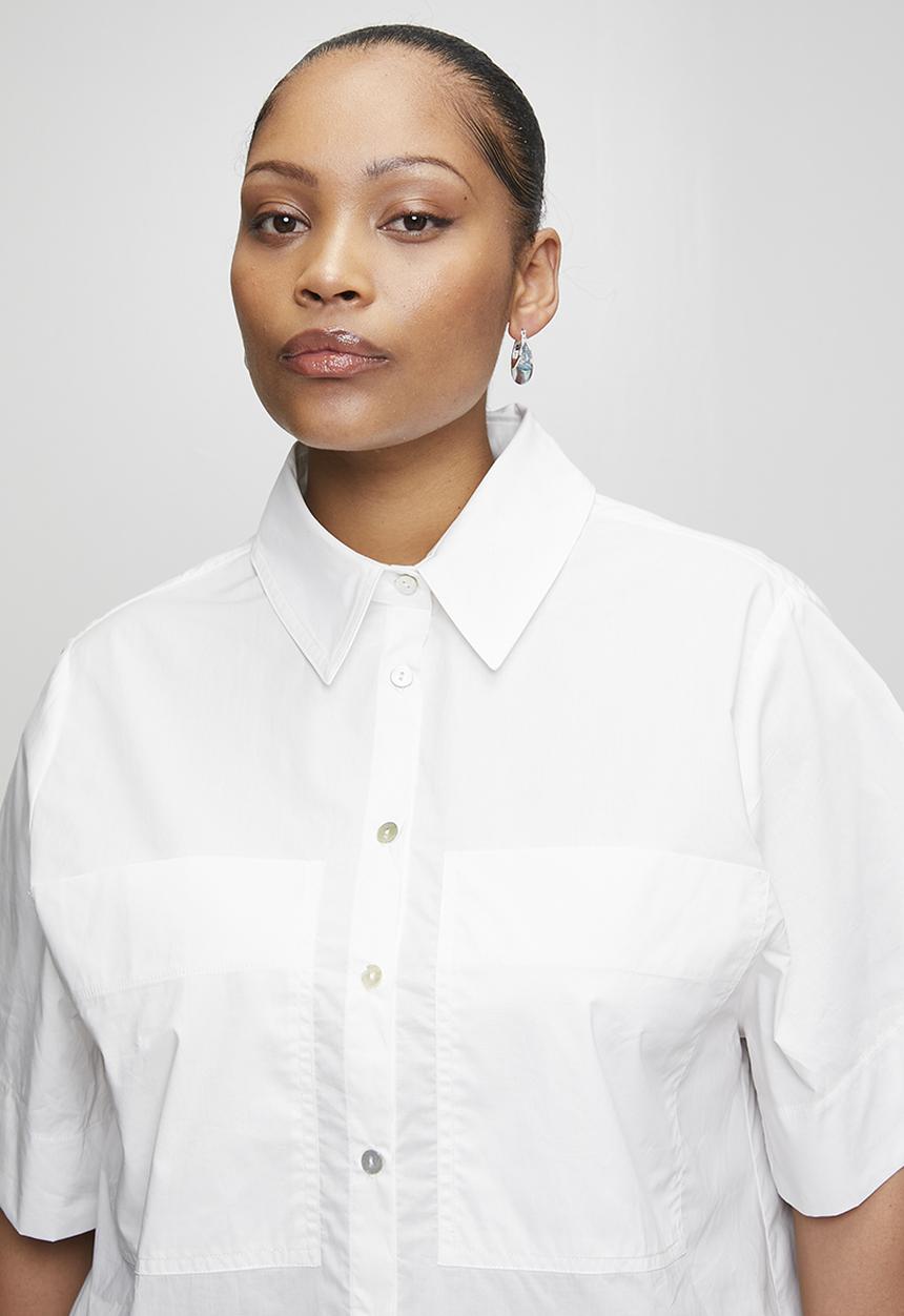 Me&B - Plus Big Pocket Shirt - Milk