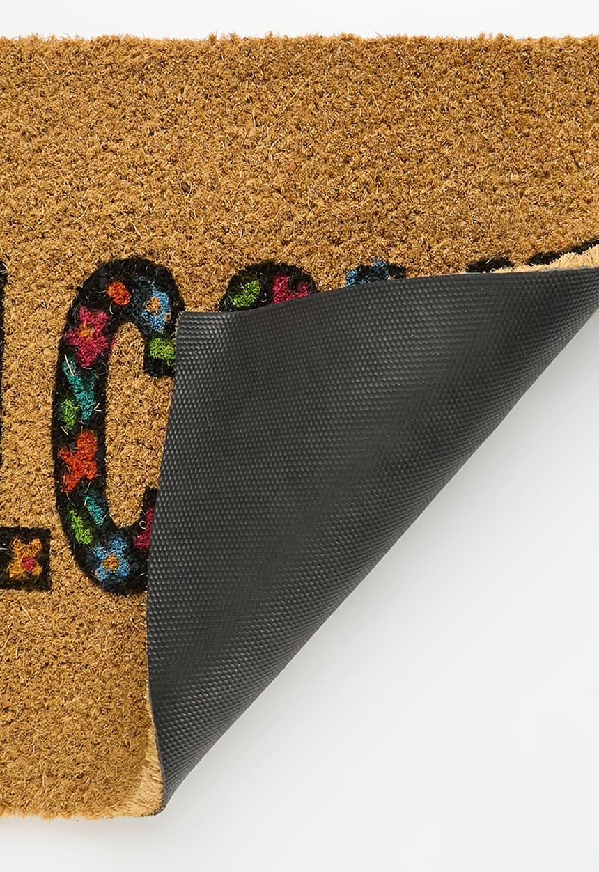 H&S - Printed coir welcome - brown