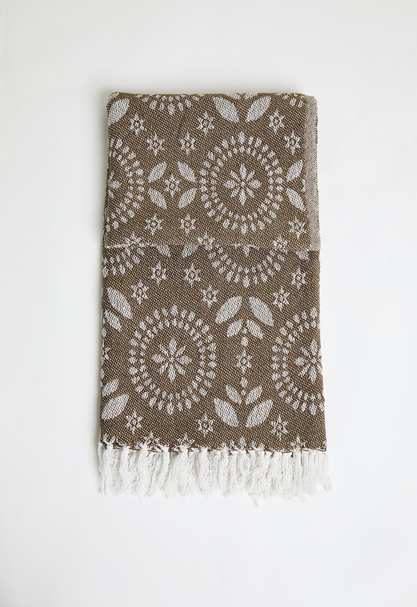 H&S - Floral Cotton Throw - Natural
