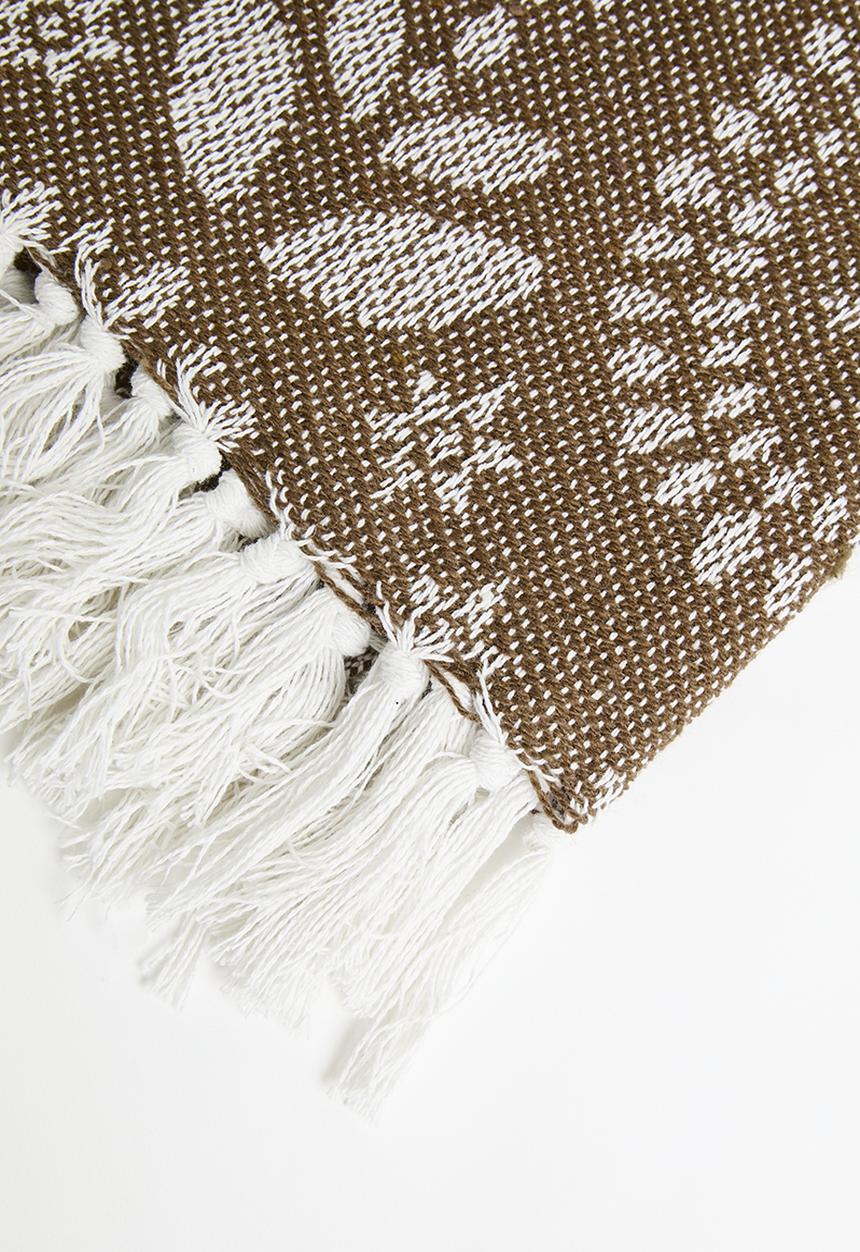 H&S - Floral Cotton Throw - Natural