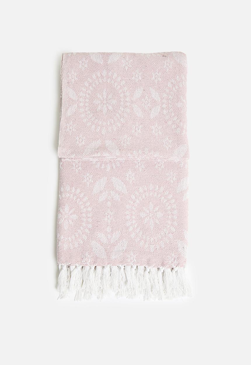 H&S - Floral Cotton Throw - Pink