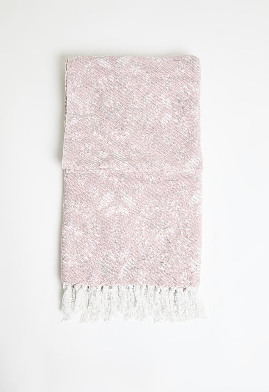 H&S - Floral Cotton Throw - Pink