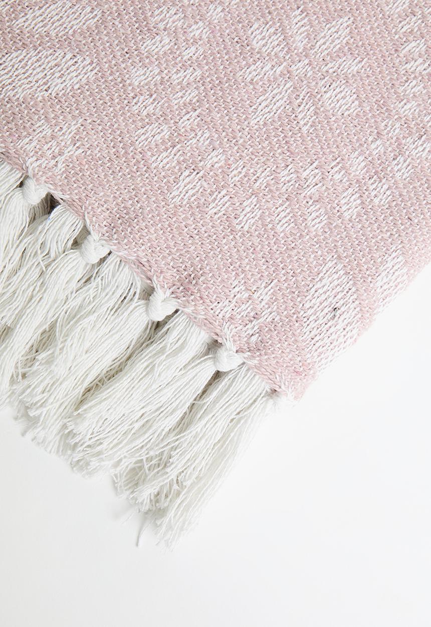 H&S - Floral Cotton Throw - Pink