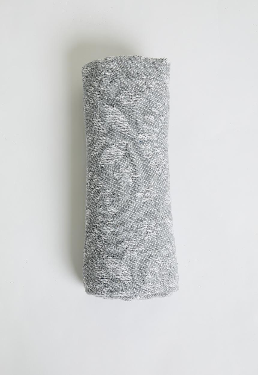 H&S - Floral Cotton Throw - Blue