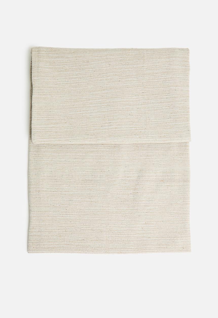 H&S - Cotton Striped Blanket - Natural