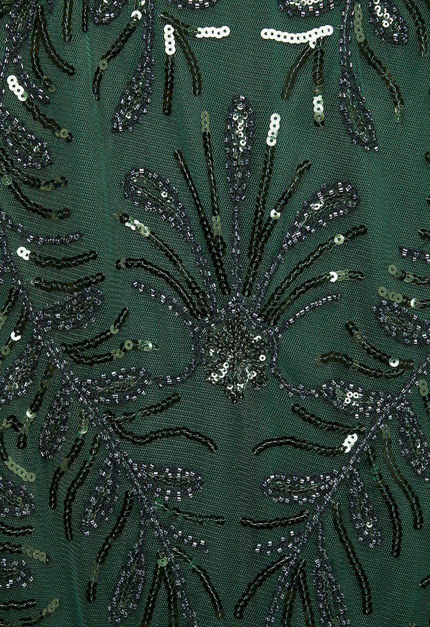 Stella Morgan - Cap Sleeve Sequin Maxi Dress With Mermaid Hem - Emerald