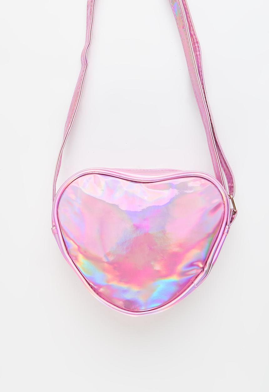 Pop Candy - Barbie Metallic Heart Sling Bag - pink