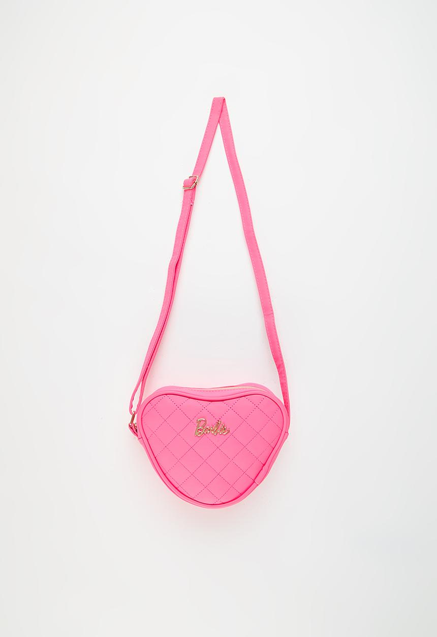 Pop Candy - Barbie Pink Quilted Heart Pu Sling Bag - pink