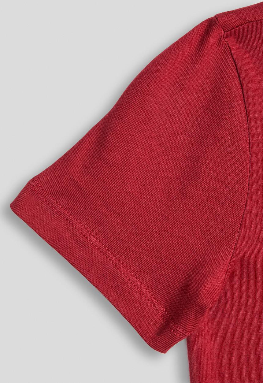 POLO - Boys Calvin Printed Short Sleeve Tee - Dark Red