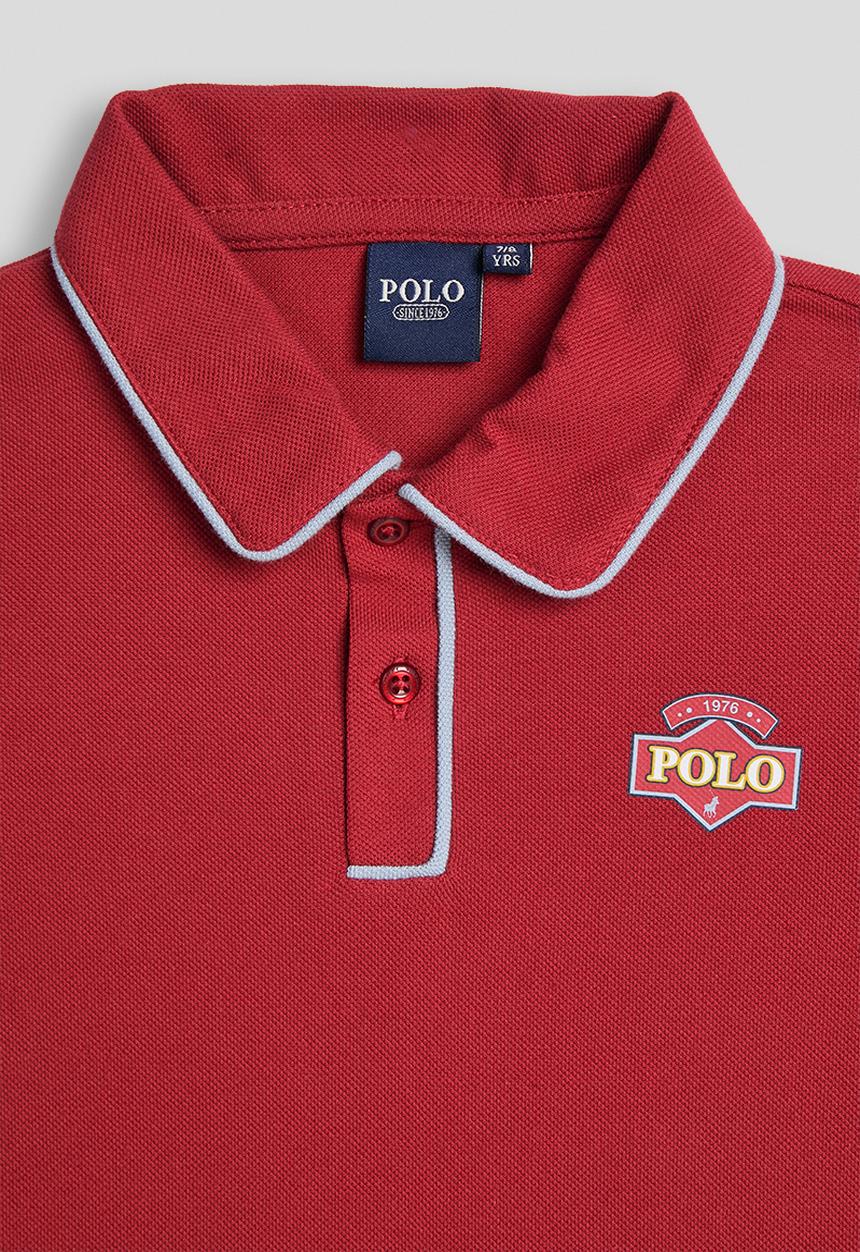 POLO - Boys Aron Short Sleeve Golfer - Dark Red