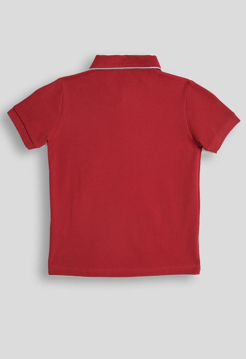 POLO - Boys Aron Short Sleeve Golfer - Dark Red