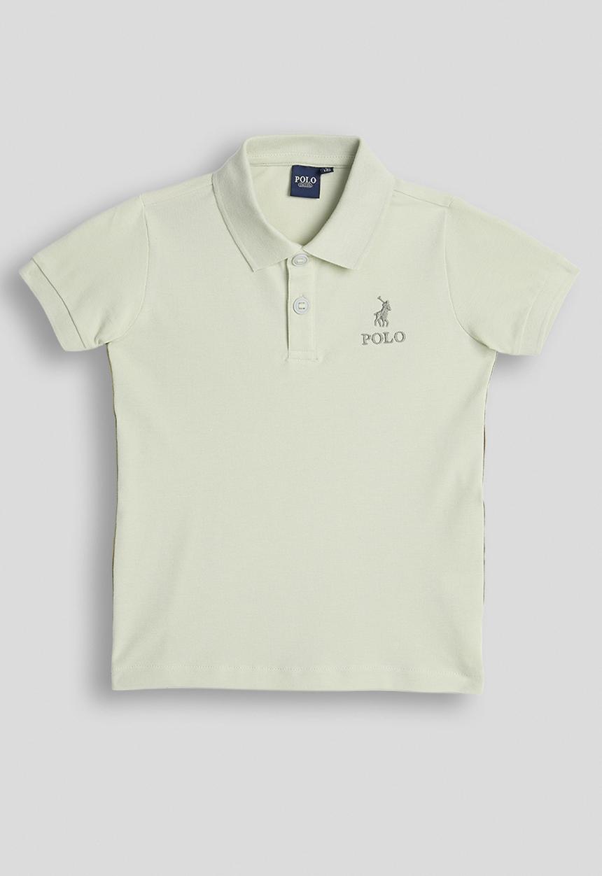 POLO - Boys Aakil Side Tape Short Sleeve Golfer - Grey
