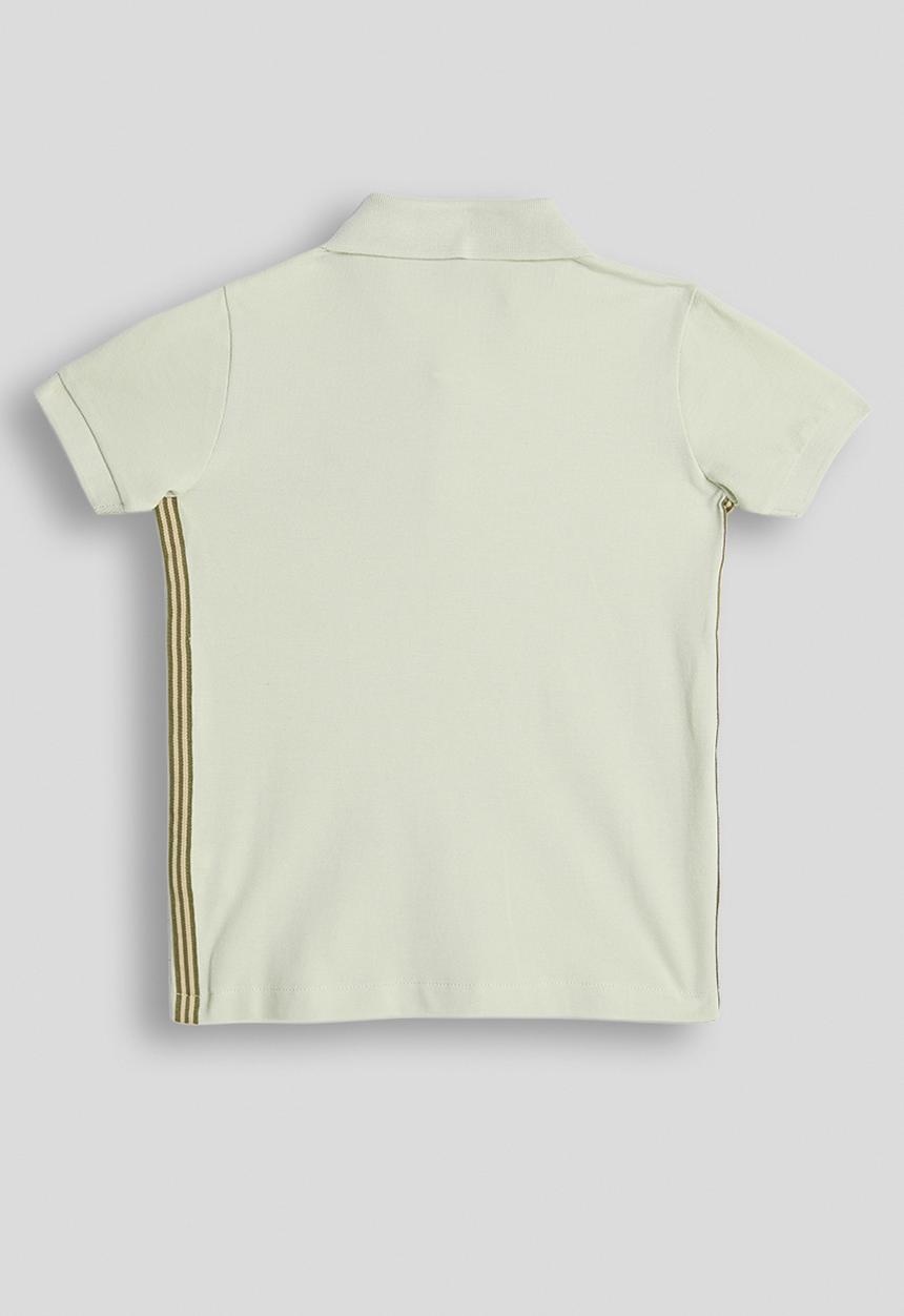 POLO - Boys Aakil Side Tape Short Sleeve Golfer - Grey