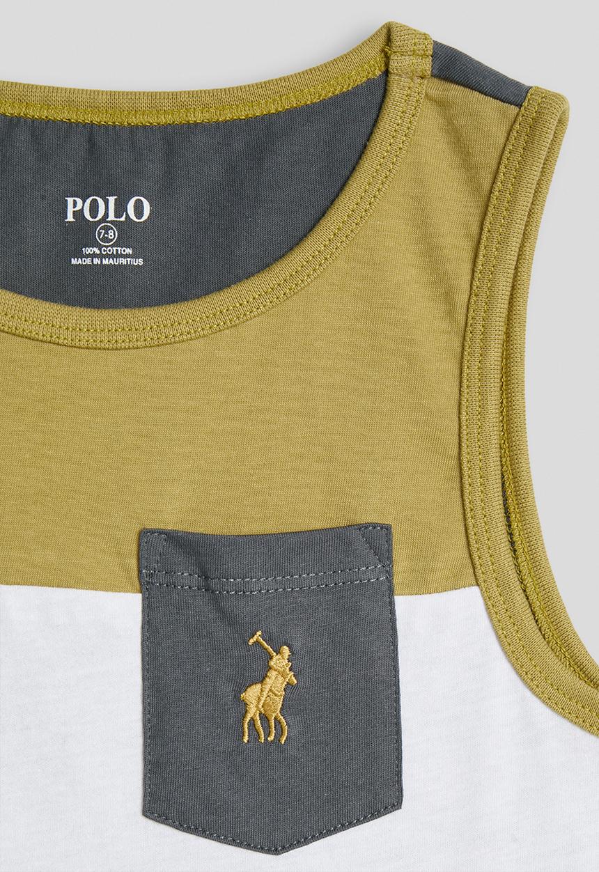 POLO - Boys Jude Colour Blocked Vest - Gunmetal