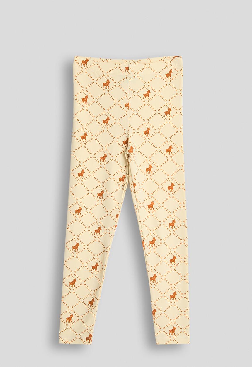 POLO - Girls Julia Aop Full Length Legging - Light Stone