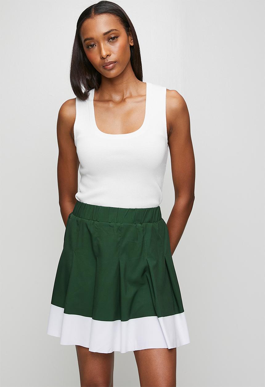 POLO - Wmn Sam Pleated Sport Skort - Forest Green
