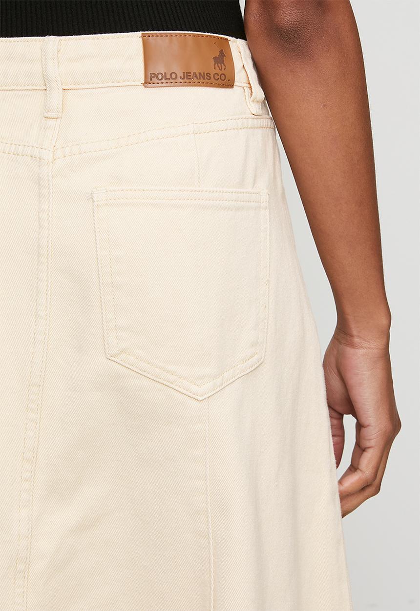 POLO - Wmn Yara Denim Skirt - Stone Wash