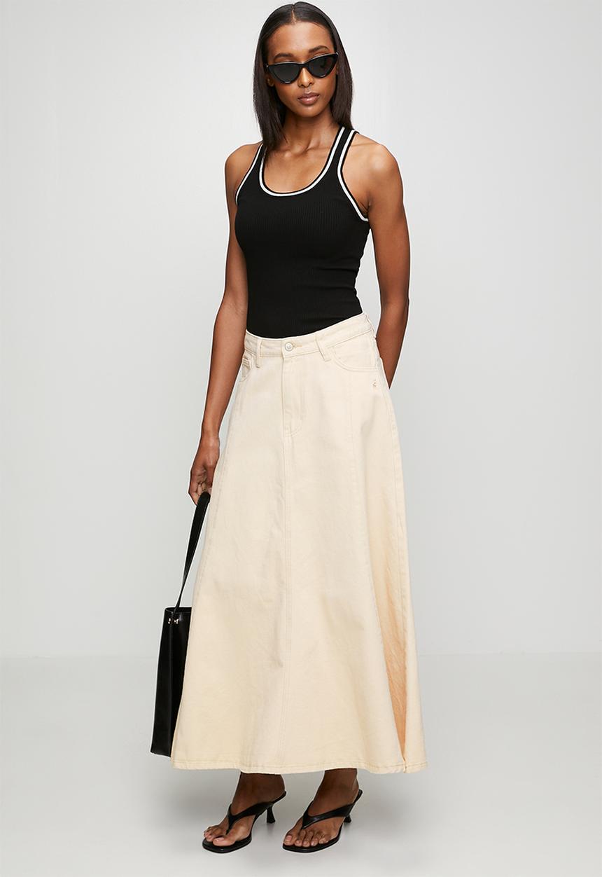 POLO - Wmn Yara Denim Skirt - Stone Wash
