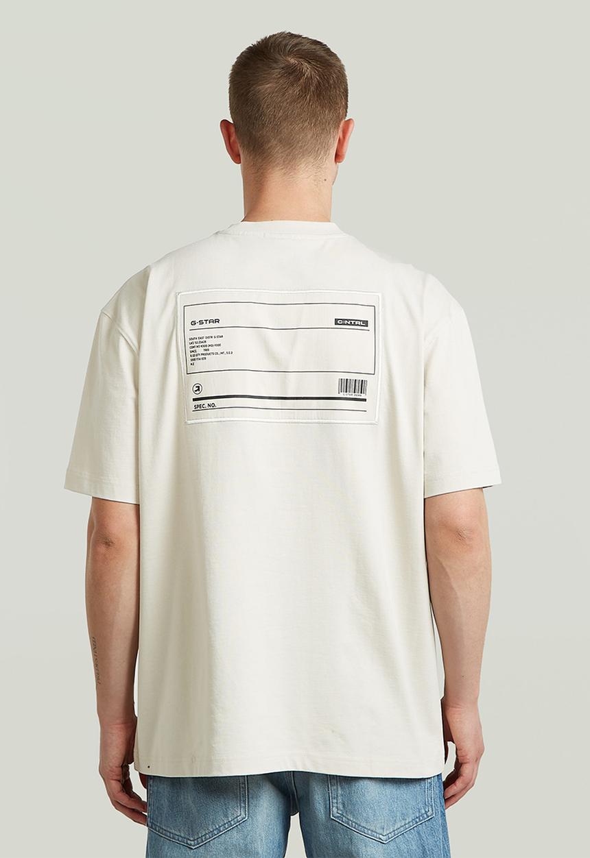 G-STAR - Large Woven Badge Relaxed R T - Whitebait