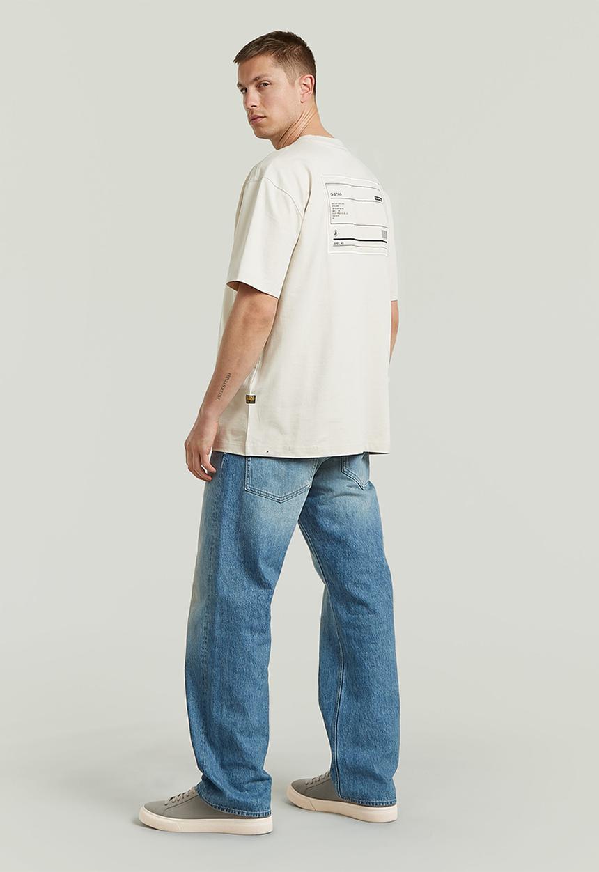 G-STAR - Large Woven Badge Relaxed R T - Whitebait