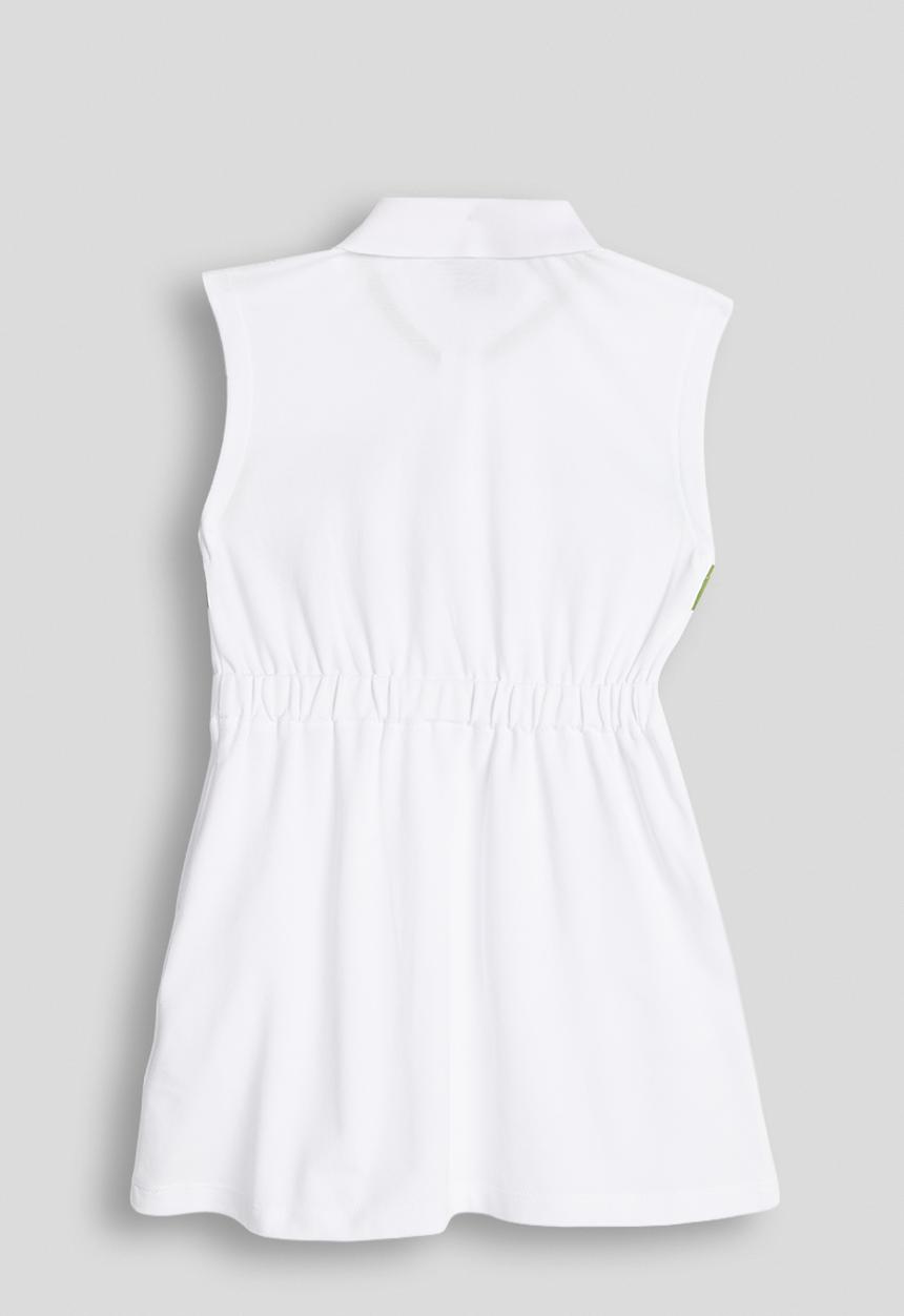 POLO - Girls Nandi Printed Stripe Dress - White