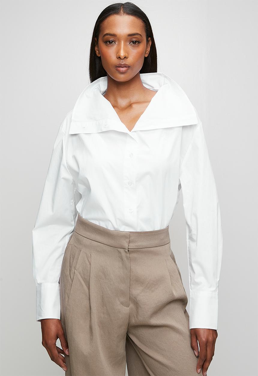 POLO - Wmn Camilla Ls Relaxed Shirt - White