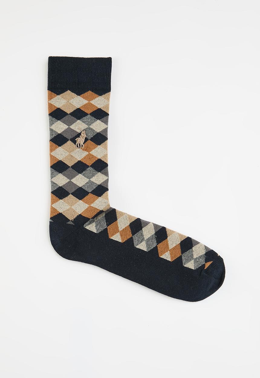 POLO - Geometric Sock - Navy Multi