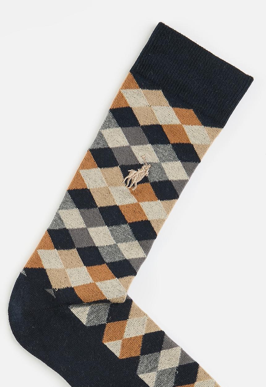 POLO - Geometric Sock - Navy Multi