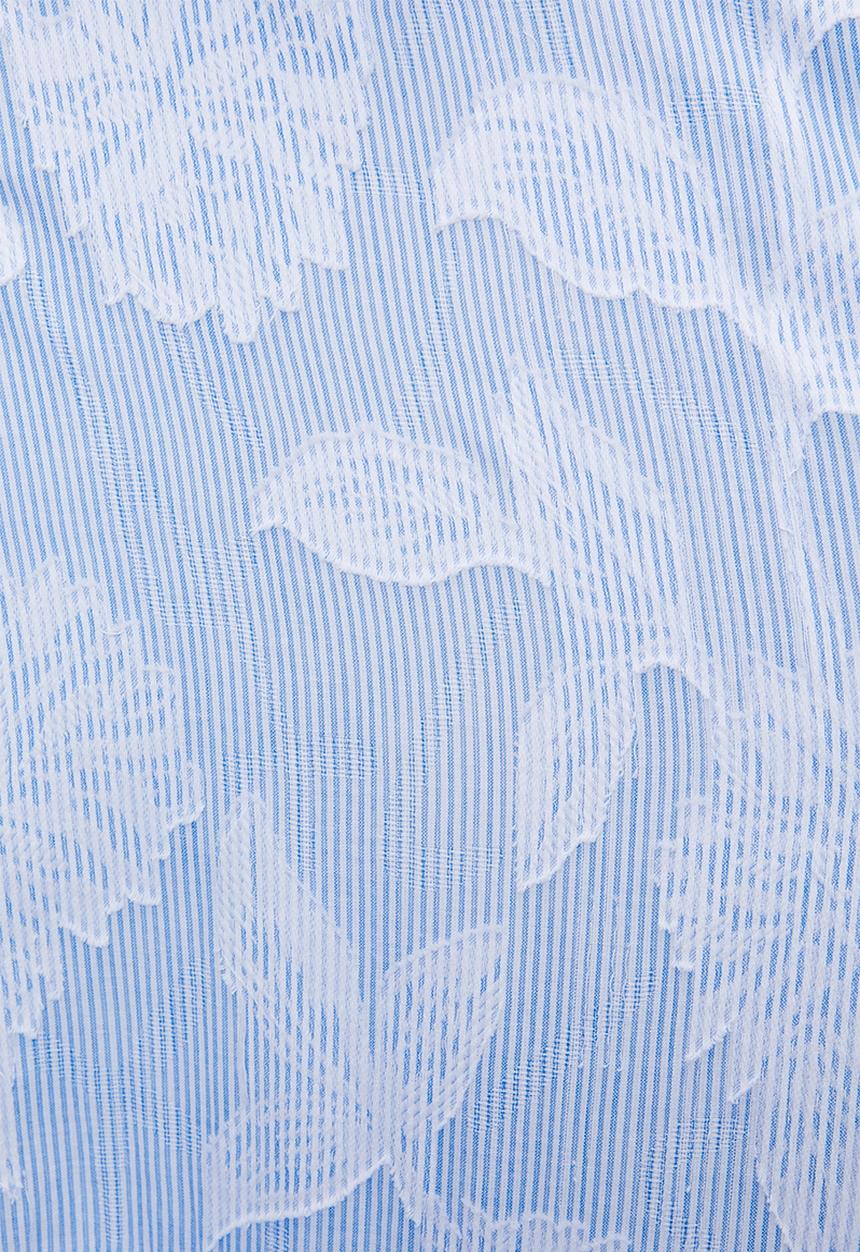 Izabel London - L/S Button Through Stripe Shirt - Blue