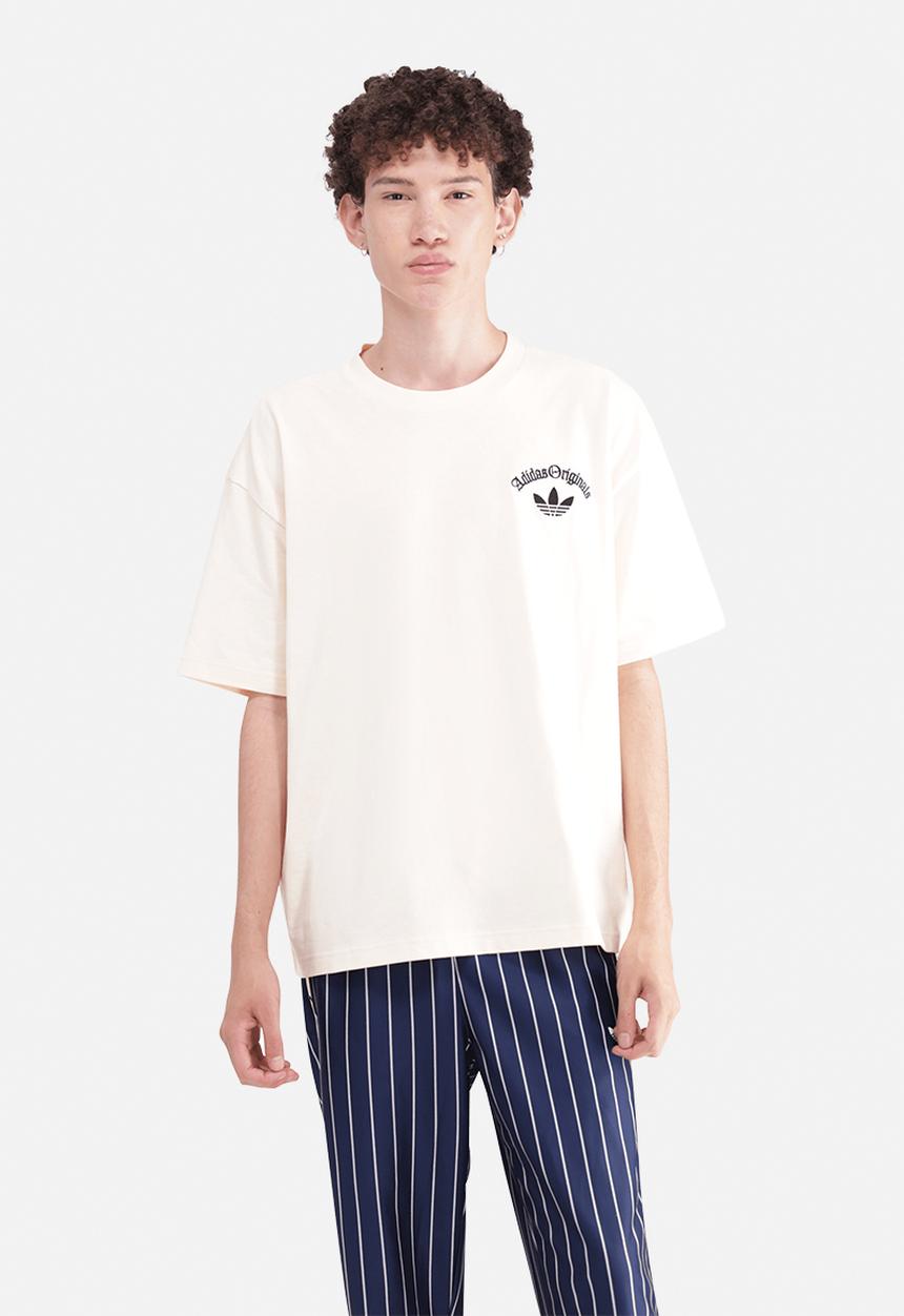 adidas Originals - Originals Three Stripes back print Tee - Warm Vanilla