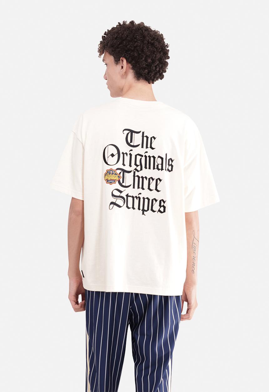 adidas Originals - Originals Three Stripes back print Tee - Warm Vanilla