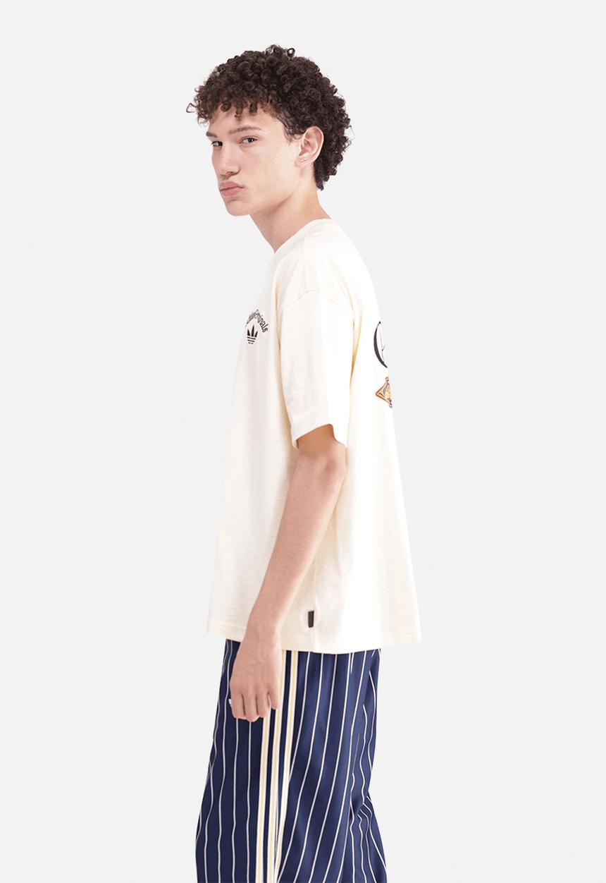 adidas Originals - Originals Three Stripes back print Tee - Warm Vanilla