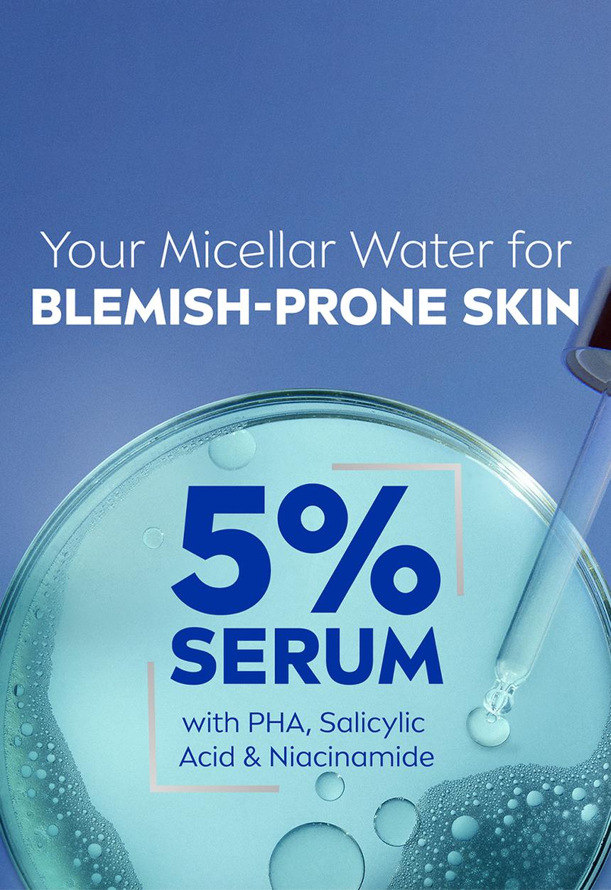 Nivea - Clear Up Face Micellar Water 5% Serum Effective Make-up & SPF filters Removal - 400ml