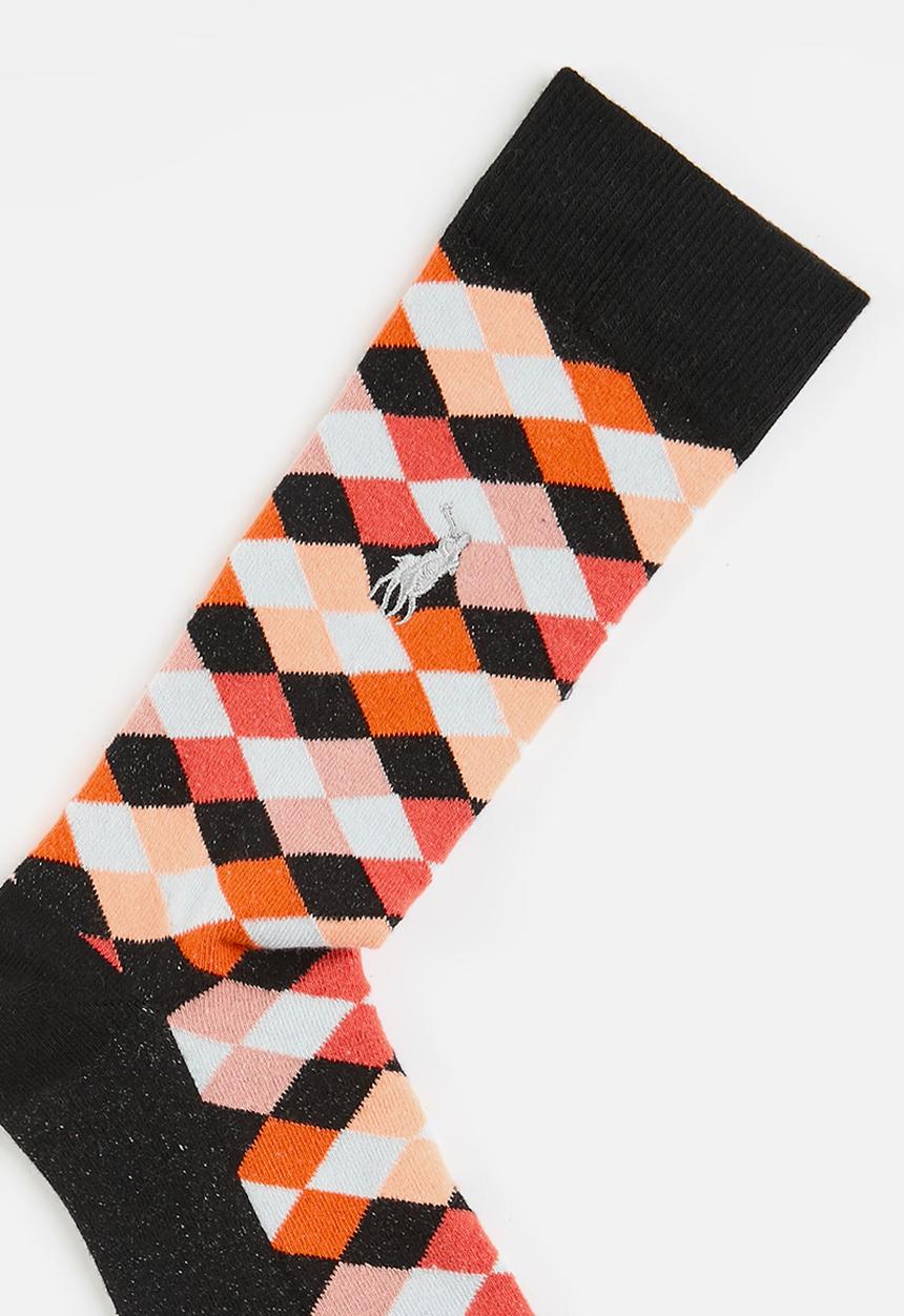 POLO - Geometric Sock - Black Multi