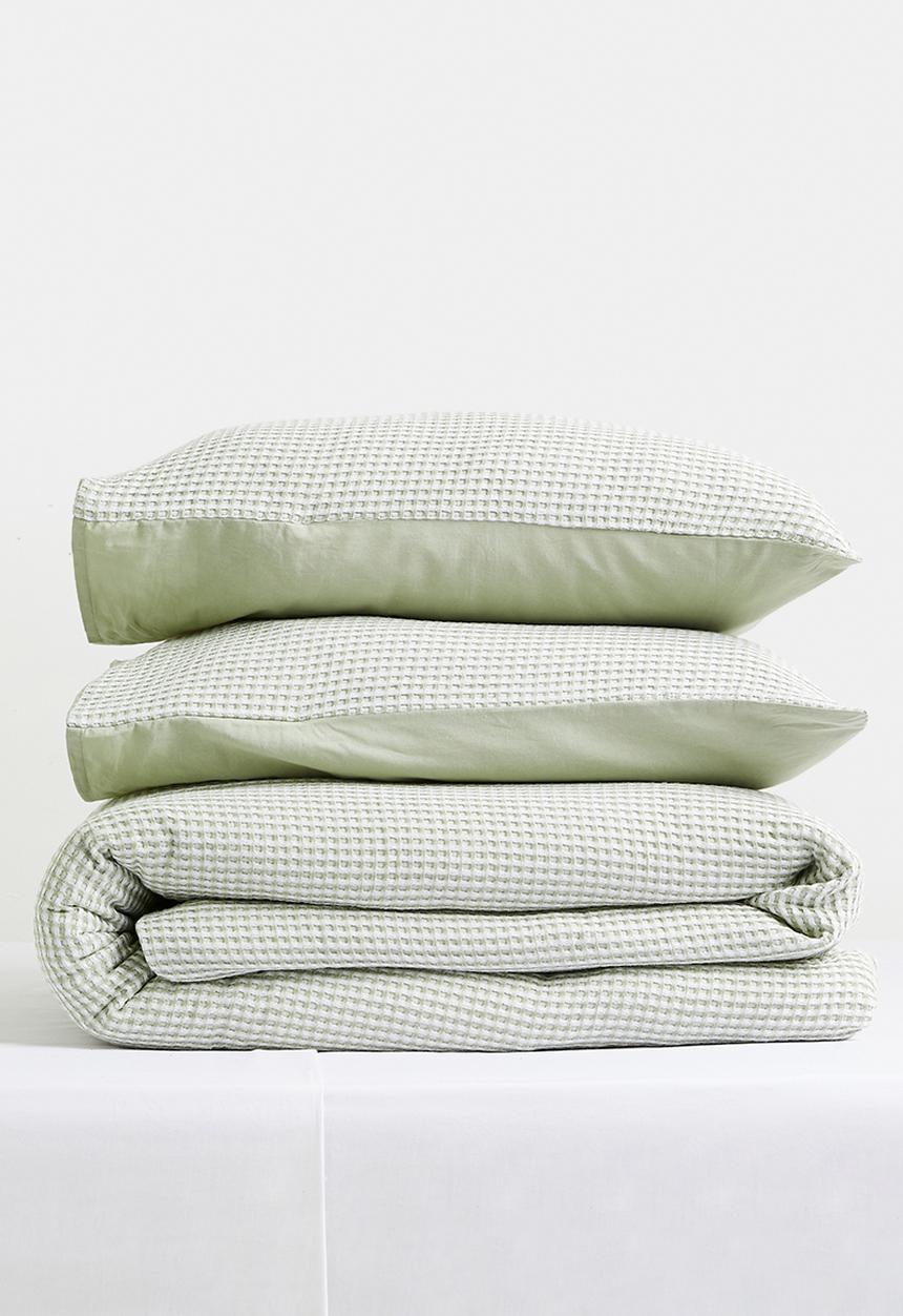 Sixth Floor - Nap Waffle Weave Duvet Set Sage