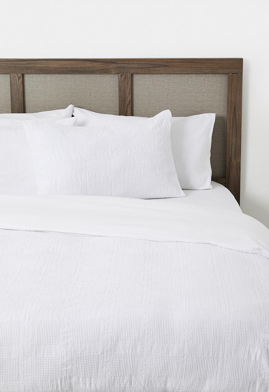 Sixth Floor - Verso Check Waffle Weave Duvet Set White