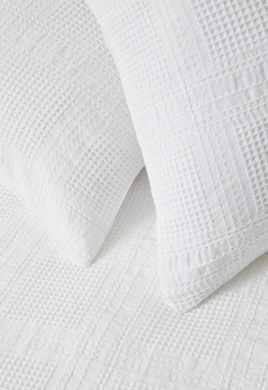 Sixth Floor - Verso Check Waffle Weave Duvet Set White