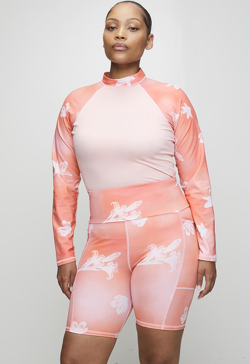 Lizzy - Plus ladies bike short - floral sunset