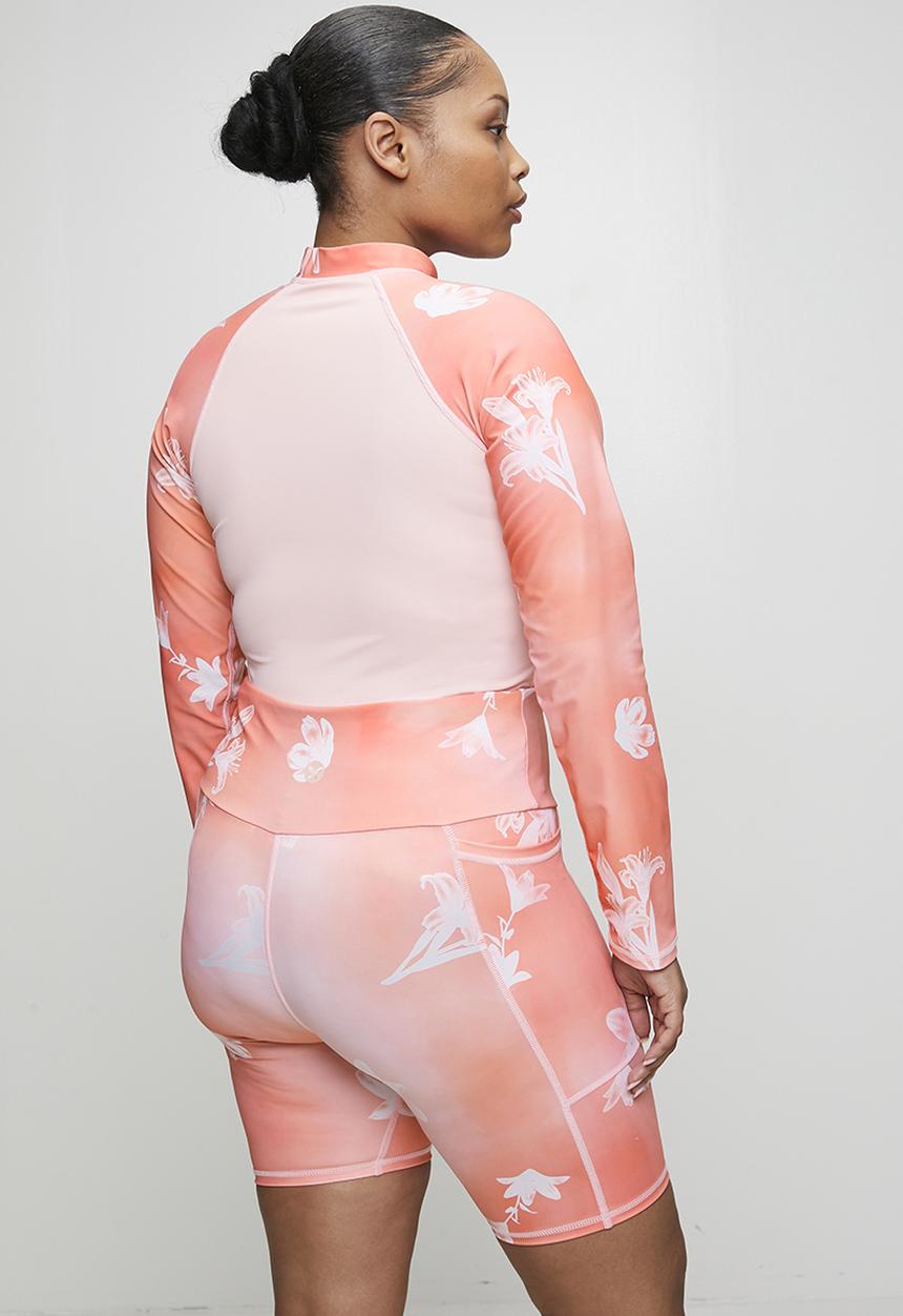 Lizzy - Plus ladies bike short - floral sunset