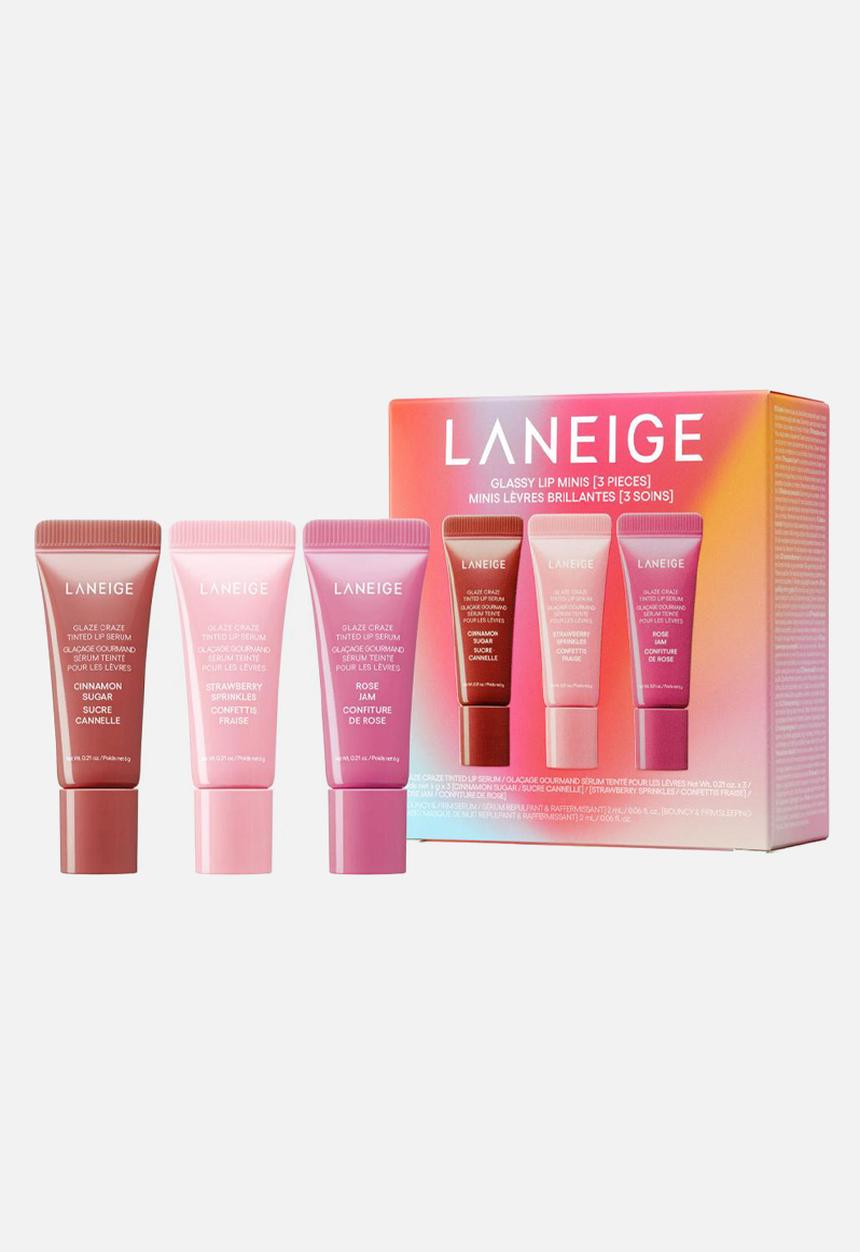 Laneige - Glassy Lip Minis 3 Pc. Glaze Craze Tinted Peptide Lip Serum Gift Set
