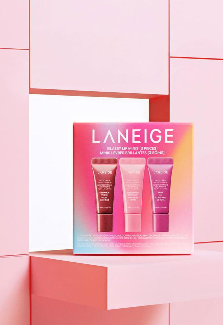 Laneige - Glassy Lip Minis 3 Pc. Glaze Craze Tinted Peptide Lip Serum Gift Set