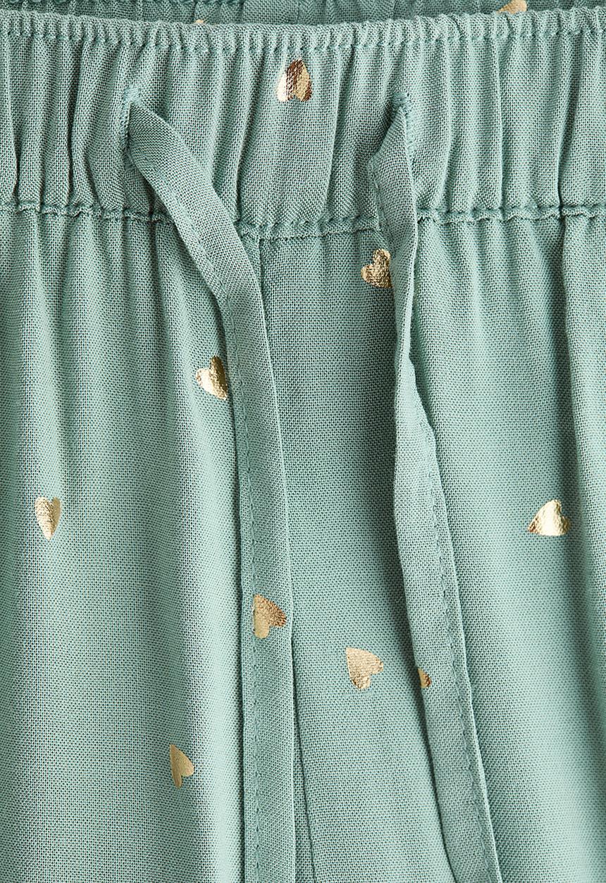H&M - Woven joggers - light dusty green/hearts