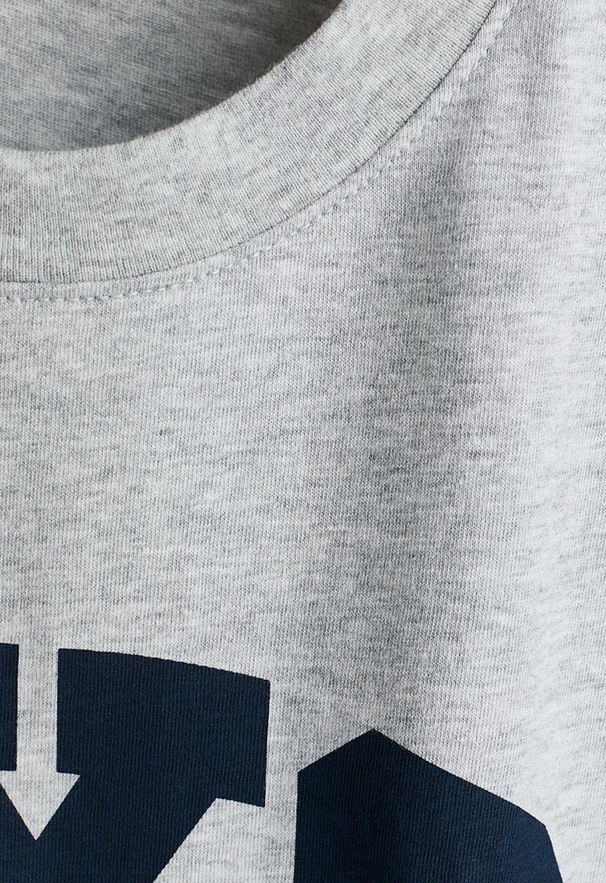 H&M - Printed cotton t-shirt - light grey marl/nyc