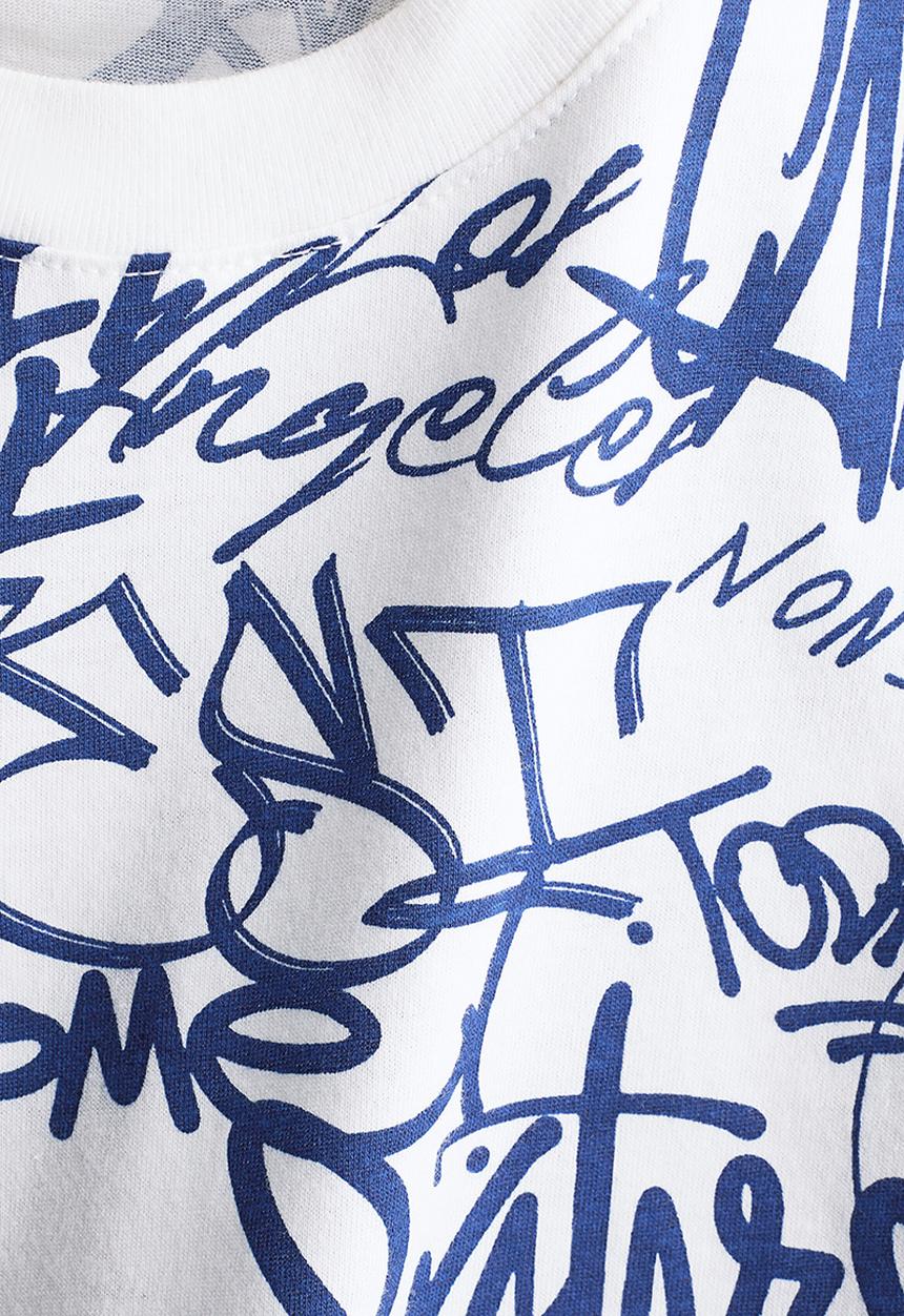 H&M - Printed cotton t-shirt - blue/patterned