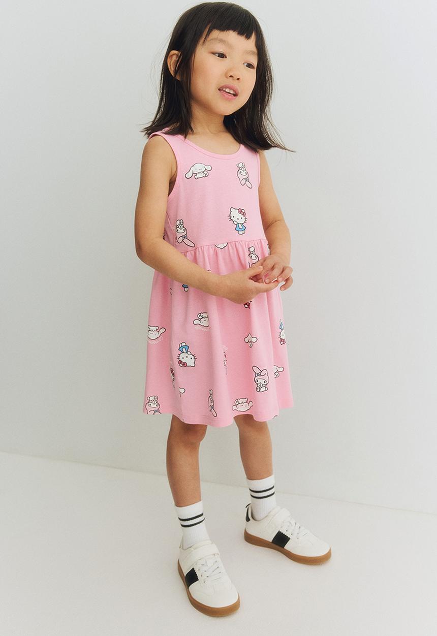 H&M - Printed cotton dress - pink/sanrio