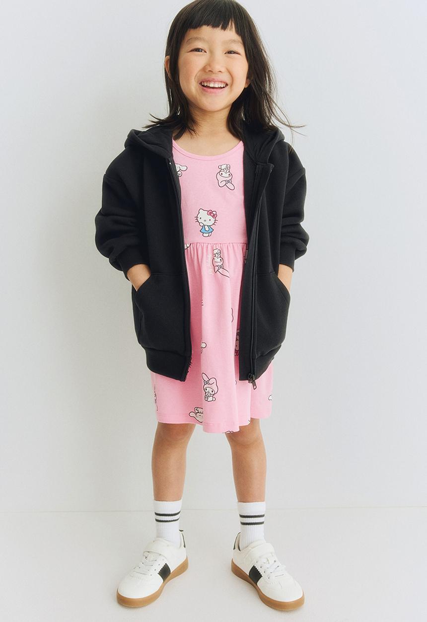 H&M - Printed cotton dress - pink/sanrio