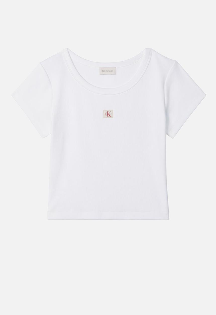 Calvin Klein - Woven label baby rib baby tee - bright white