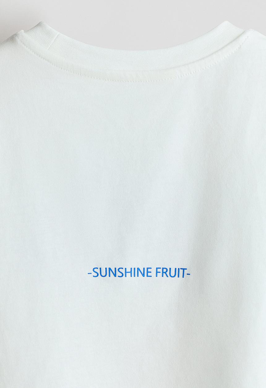 H&M - Oversized cotton t-shirt - white/lemons