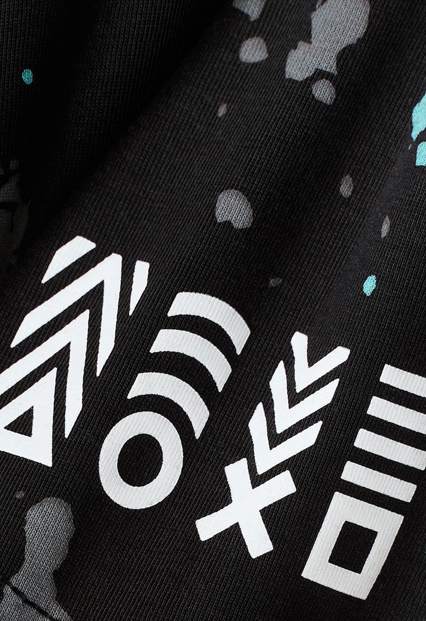 H&M - Print-motif cotton T-shirt - black/playstation