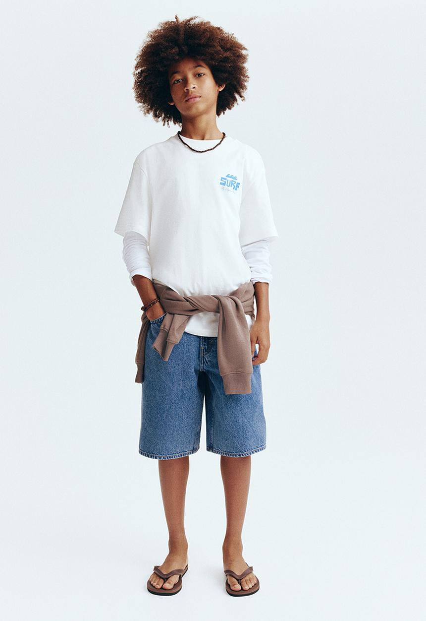 H&M - Baggy fit denim shorts - denim blue